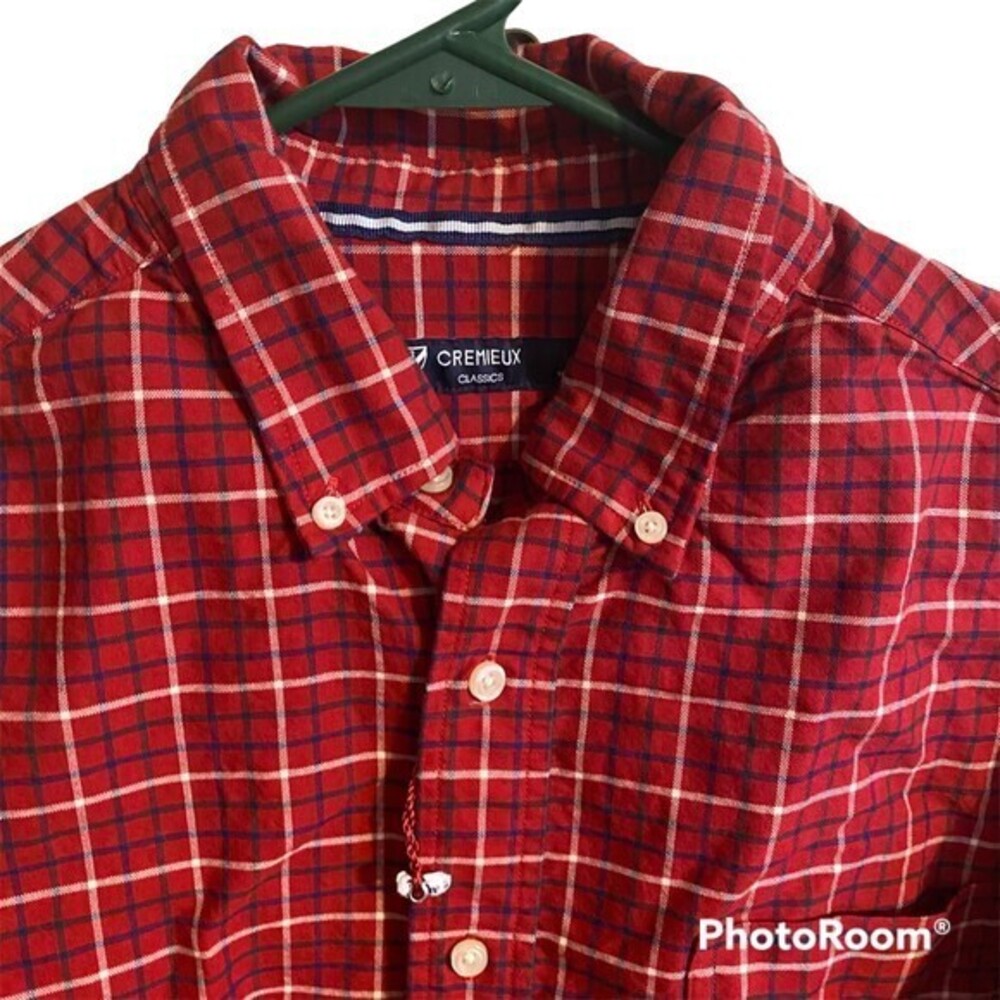 Men's Shirt Size L Plaid Button Up Cremieux Classics Long‎ Sleeve